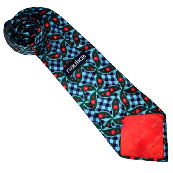 Nautica Dutch Pinwheel Spring Floral Neck Tie - Picture 3 of 5